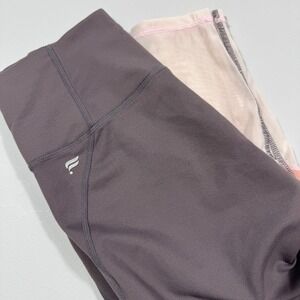 Fabletics PowerHold Colorblock Mesh Leggings Grey Pink White XXS